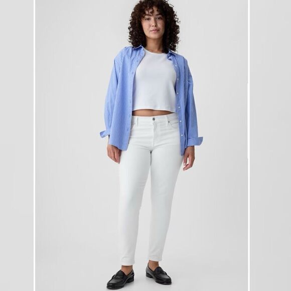 Gap True Skinny High Rise Jeans White - Picture 1 of 12